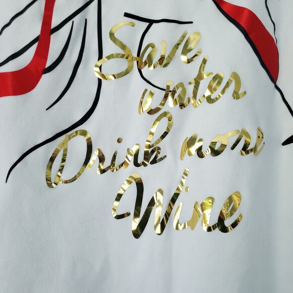 White Cotton Novelty Print Short Sleeve -Shirt M Fun Quirky Nautical Glam Casual - Picture 7 of 10